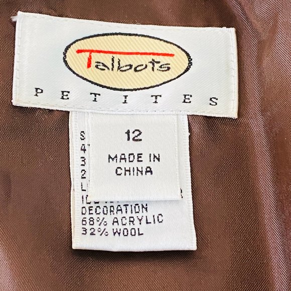 Talbots Wool Blend Crochet Hem Tweed A-line Skirt (size 12P) - Picture 7 of 8